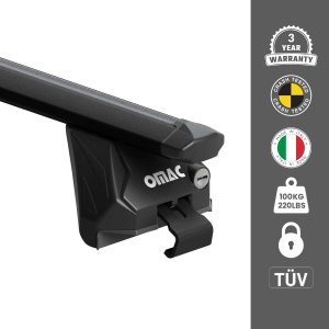 Alfa Romeo Stelvio Roof Rack - Omac - OMAC Basic V2 Flush, 2 Pcs, 112 cm - Black - '17-'24